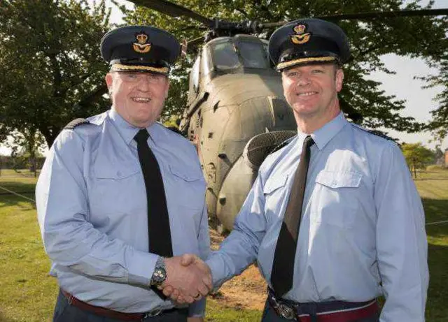 Group Captain Chuck Norris (left), and Group Captain Jason Appleton (right)