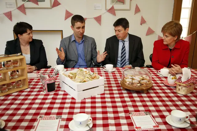 Brendan Cox talks to political leaders in Scotland