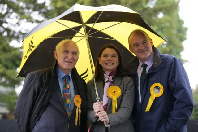 Vince Cable, Sarah Olney and Ed Davey