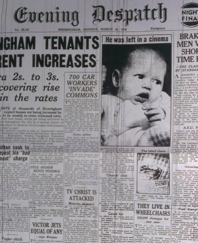 Newspaper carrying story of abandoned baby