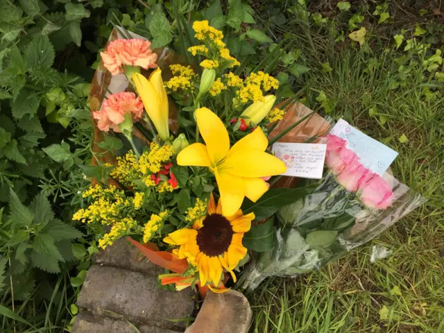 Flower tributes for Megan Bannister