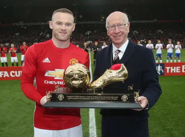 Wayne Rooney and Bobby Charlton