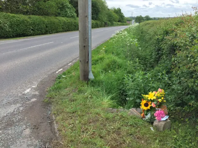 Flower tributes for Megan Bannister