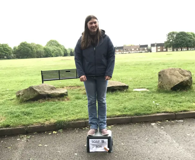 Person on a soap box