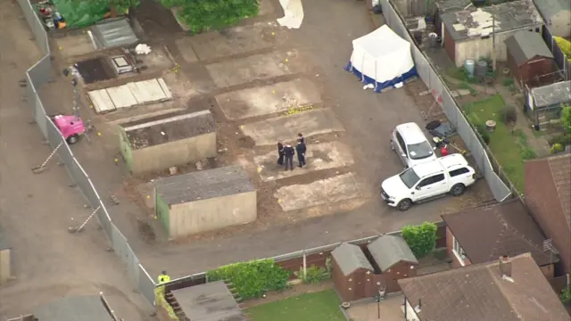 Aerial photo of the excavation site