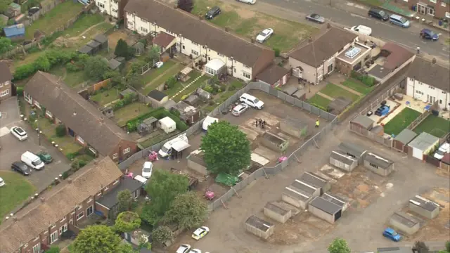 Aerial photo of the excavation site