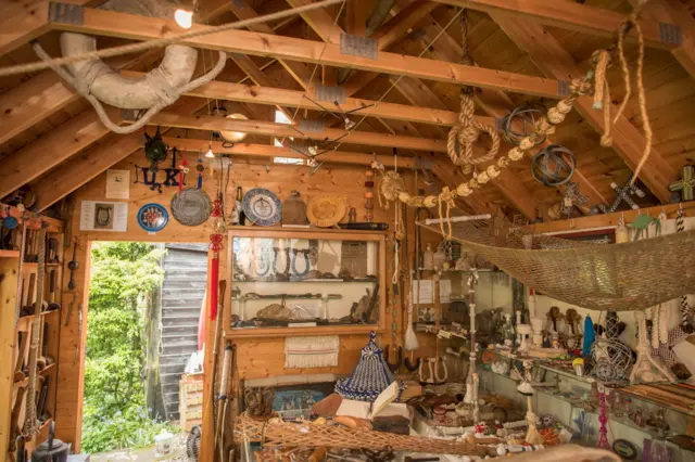 Interior of Museum of Knots and Sailors Ropework hut