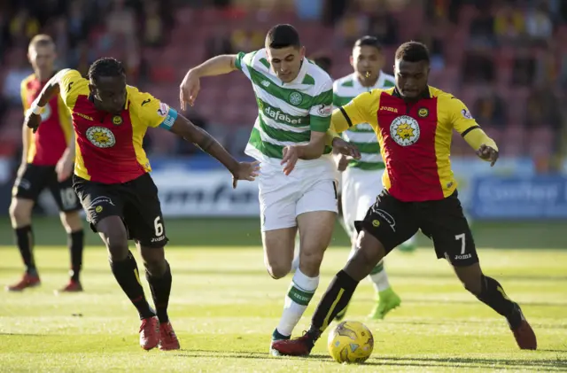 Partick Thistle and Celtic players