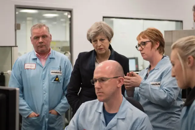 Theresa May visiting MBDA Missile Systems