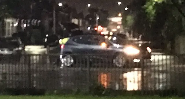 Car on pavement in Sheffield city centre