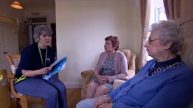 Catherine Bishop dementia support worker with Sue Greaves and Margery King