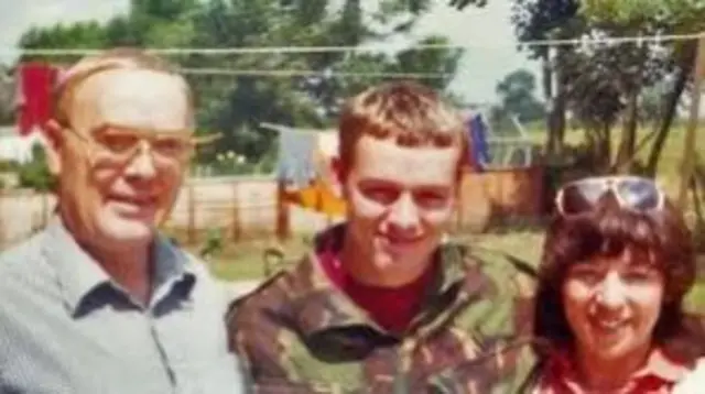 Richard and Pamela Jones with their son Craig who died in the Falklands