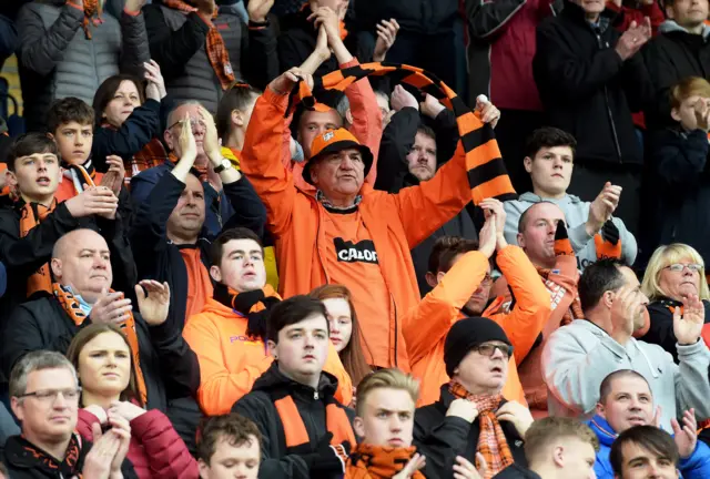 United fans at the Falkirk Stadium