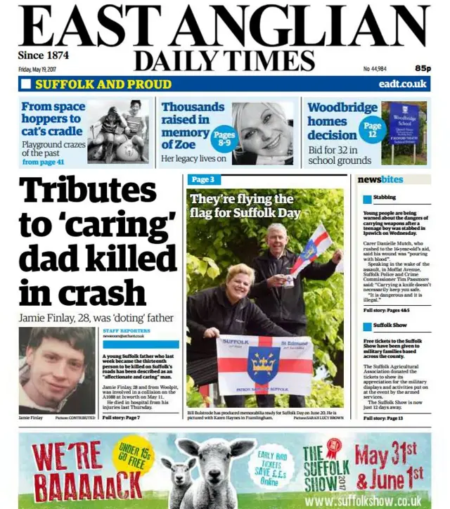 Front page of the EADT