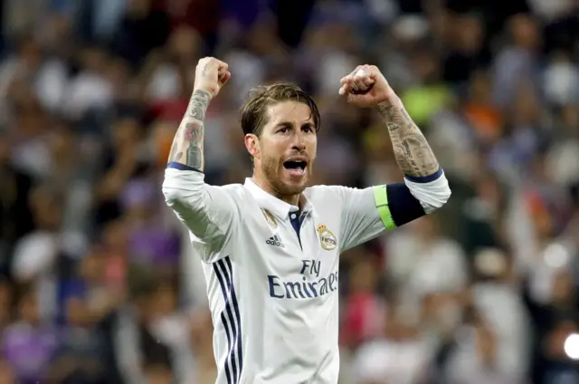 Sergio Ramos celebrates