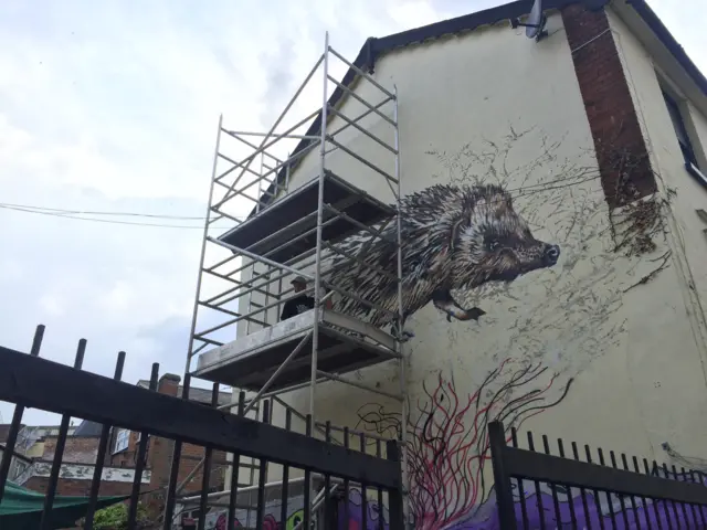 Hedgehog mural