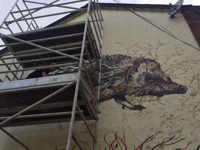 Hedgehog mural