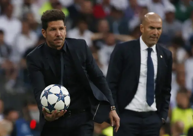 Diego Simeone as Real Madrid coach Zinedine Zidane