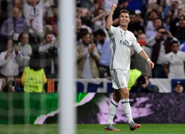 Cristiano Ronaldo celebrates