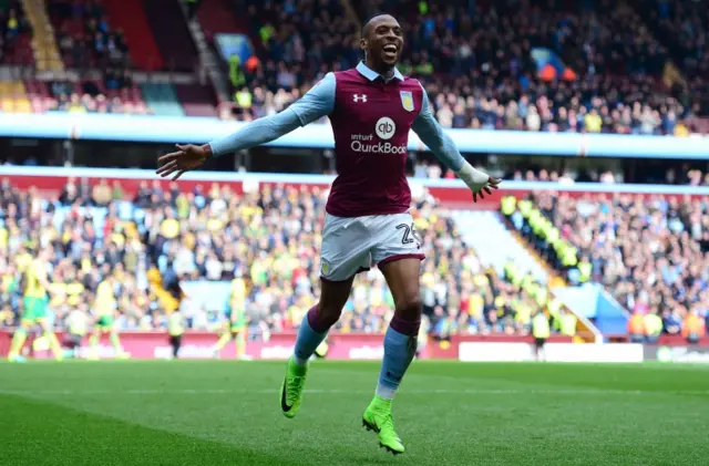 Jonathan Kodjia of Aston Villa celebrates