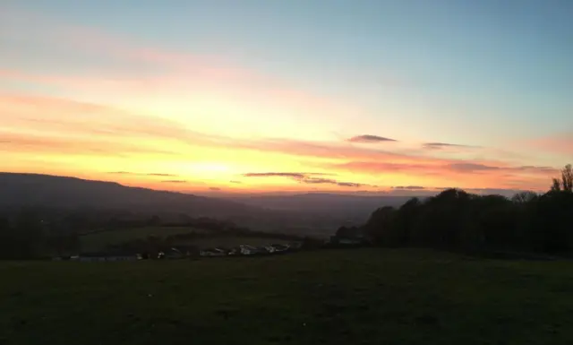 Sunset over Otley