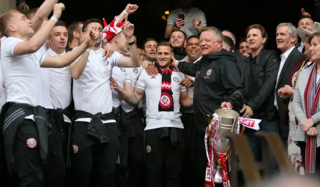 Sheffield United celebrating their success.