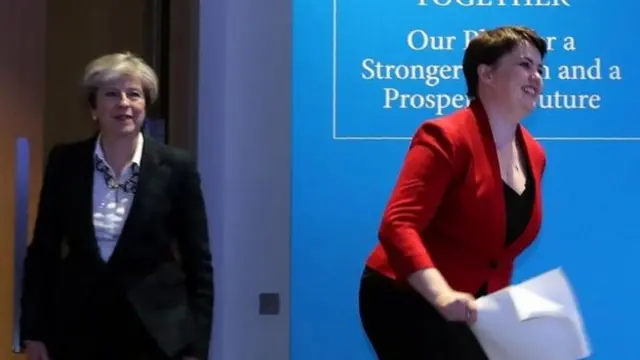 Theresa May and Ruth Davidson