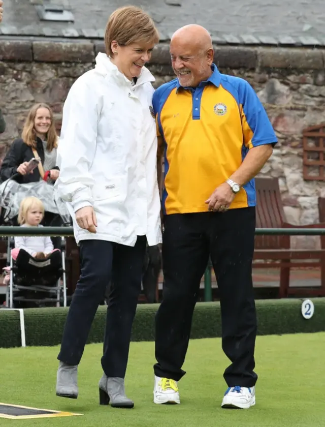 Nicola Sturgeon with John Thorburn