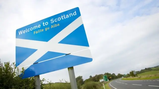 'Welcome to Scotland' sign