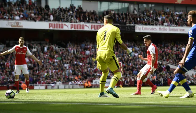 Sanchez scores the second goal