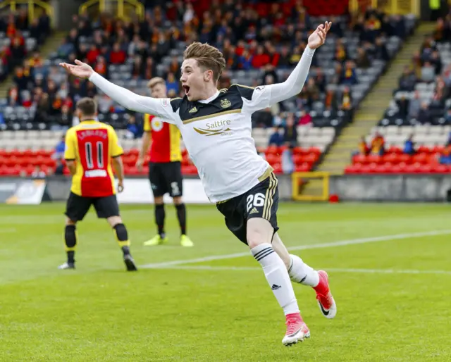 Scott Wright has had a great day at Firhill