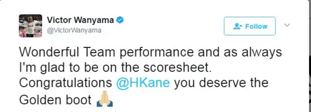 Victor Wanyama tweet