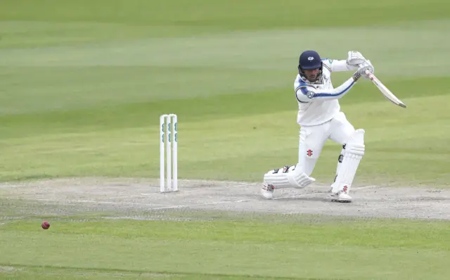 Jack Leaning batting for Yorkshire at Old Trafford over the weekend.