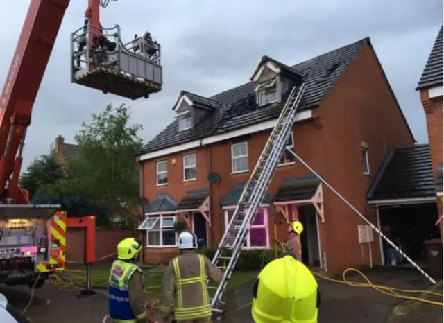 Fire at house in Bicester after lightning strike