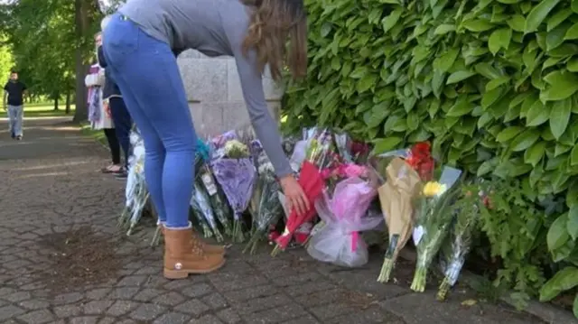 Flowers for baby left at park