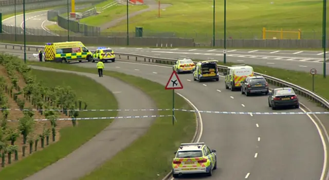 A45 in Birmingham - crime scene where motorcyclist died