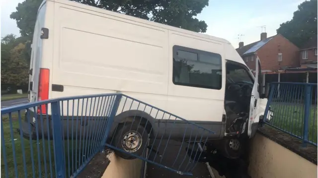 crashed van