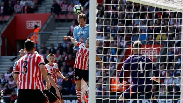 Peter Crouch rose to head home his 10th goal in all competitions this season