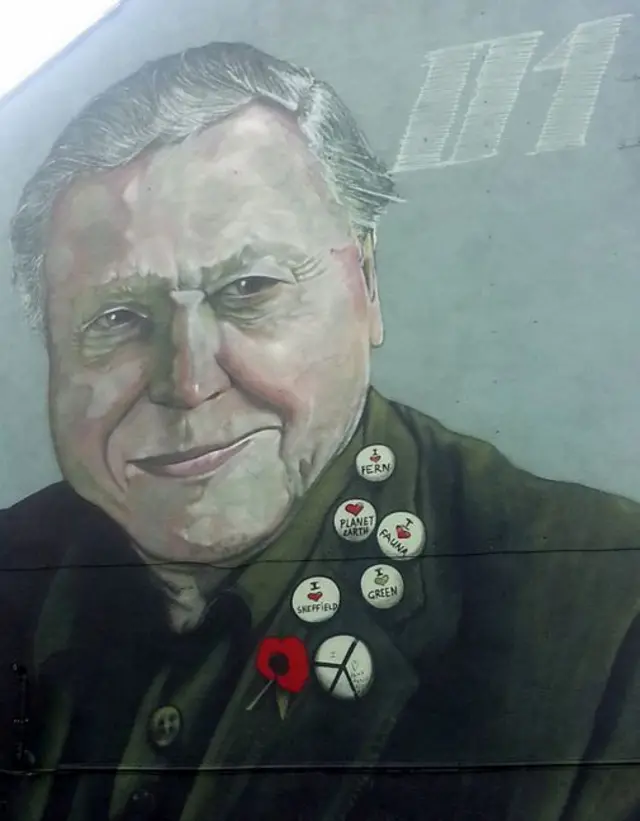 David Attenborough mural