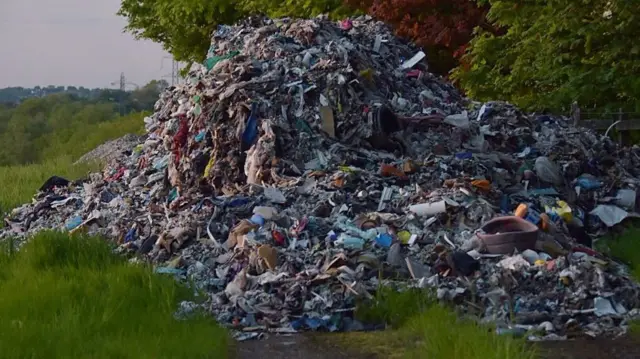 Fly-tipped waste in Frankley