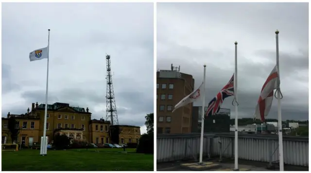 Flags at half mast