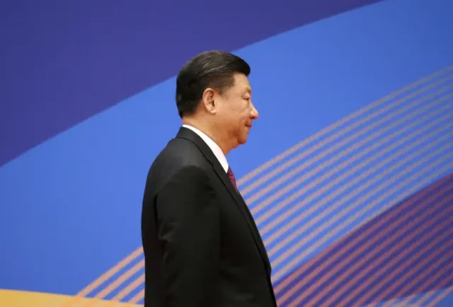 Xi Jinping on stage at recent summit