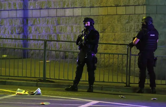 Armed officers in Manchester