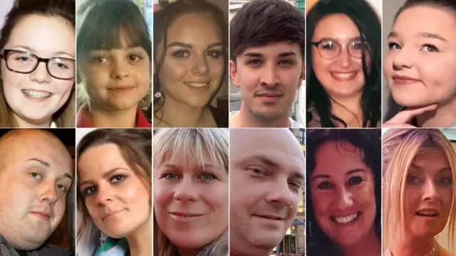 Georgina Callender, Saffie Roussos, Olivia Campbell, Martyn Hett, Nell Jones, Sorrell Leczkowski, John Atkinson, Kelly Brewster, Angelika Klis, Marcin Klis, Jane Tweddle-Taylor, Michelle Kiss