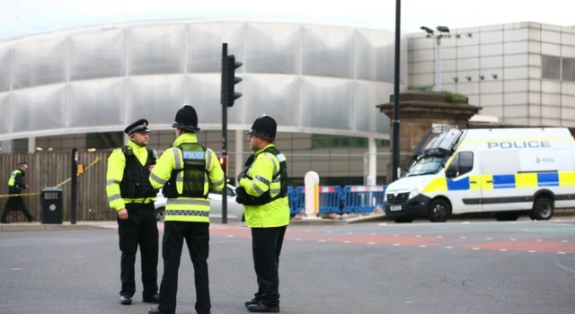 Police outside Manchester Arena