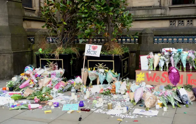 Flowers in tribute to victims