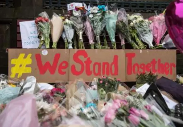 Floral tributes to victims of Manchester attack