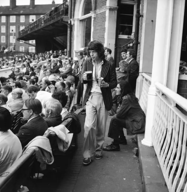 Mick Jagger at the cricket