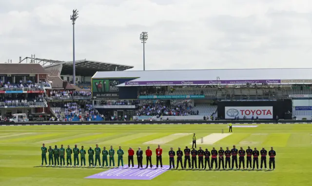 Teams line up