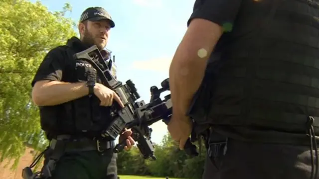 Armed police at Burton Constable